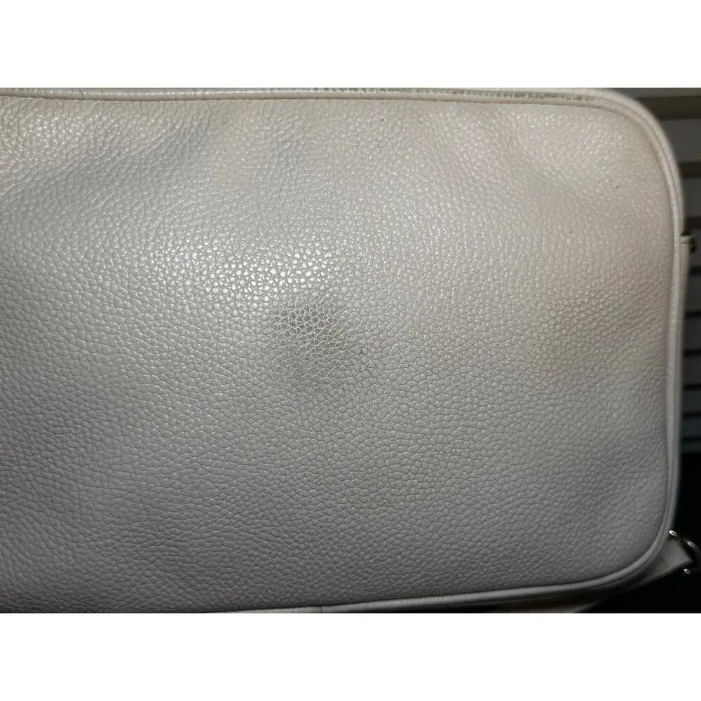 Michael Kors MK Purse Fulton East West Crossbody Bag Vanilla Pebbled Leather